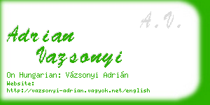 adrian vazsonyi business card